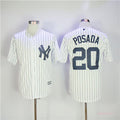 Custom Fan-Made Jorge Posada Pinstripe New York Yankees #20 White Baseball Jersey