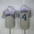Custom Fan-Made Lou Gehrig New York Yankees #4 Grey Throwback Baseball Jersey