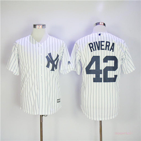 Custom Fan-Made Mariano Rivera Pinstripe New York Yankees #42 White Baseball Jersey