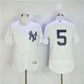 Custom Fan-Made Joe DiMaggio Pinstripe New York Yankees #5 White Baseball Jersey