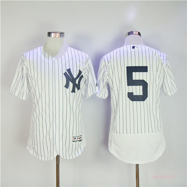 Custom Fan-Made Joe DiMaggio Pinstripe New York Yankees #5 White Baseball Jersey