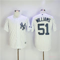 Custom Fan-Made Bernie Williams Pinstripe New York Yankees #51 White Baseball Jersey