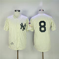 Custom Fan-Made Yogi Berra Biege New York Yankees #8 1951 Throwback Baseball Jersey