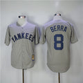 Custom Fan-Made Yogi Berra New York Yankees #8 Grey Throwback Baseball Jersey