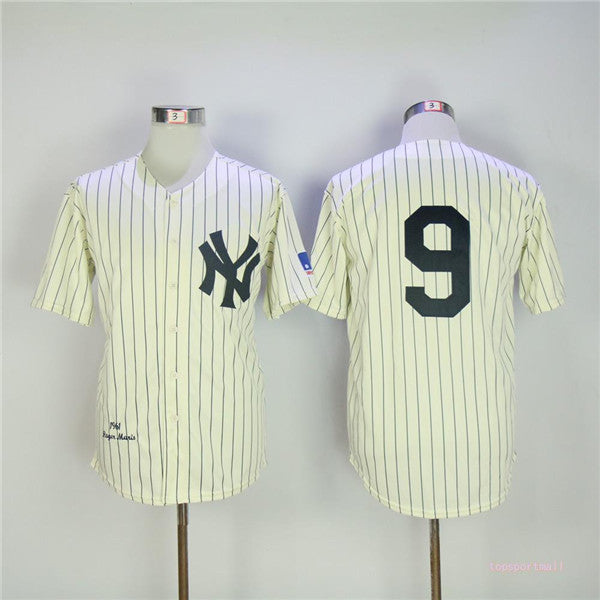 Custom Fan-Made Roger Maris Pinstripe New York Yankees #9 1961 Baseball Jersey