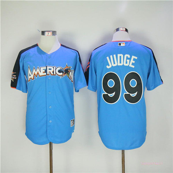 Custom Fan-Made Aaron Judge New York Yankees #99 Blue All-Star Edition Baseball Jersey