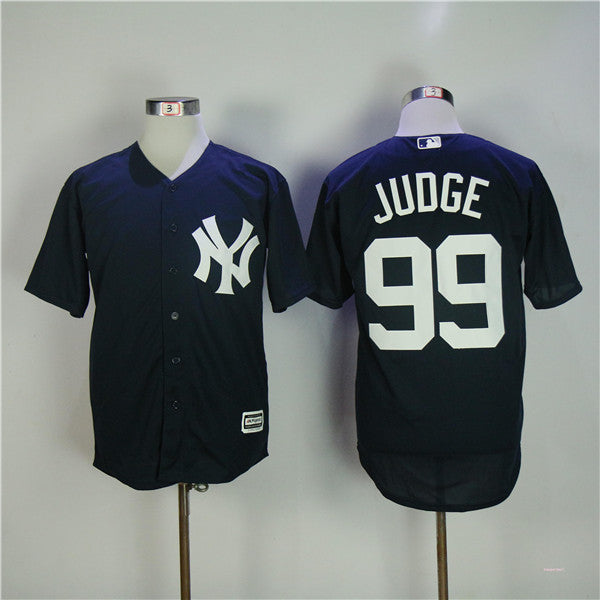 Custom Fan-Made Aaron Judge New York Yankees #99 Blue Baseball Jersey