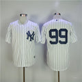 Custom Fan-Made Aaron Judge Pinstripe New York Yankees #99 White Baseball Jersey