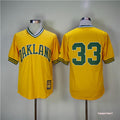 Custom Fan-Made Jose Canseco Oakland Athletics #33 Yellow 1981 Throwback Baseball Jersey