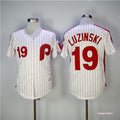 Custom Fan-Made Greg Luzinski Philadelphia Phillies #19 White 1983 Throwback Baseball Jersey
