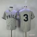 Custom Fan-Made Chuck Klein Philadelphia Phillies #3 Grey 1942 Baseball Jersey