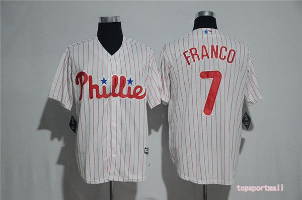 Custom Fan-Made Maikel Franco Philadelphia Phillies #7 White Baseball Jersey