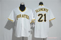 Custom Fan-Made Roberto Clemente Pittsburgh Pirates #21 White Baseball Jersey