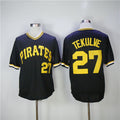 Custom Fan-Made Jung Ho Kang Pittsburgh Pirates #27 Black Throwback Baseball Jersey