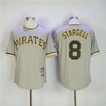 Custom Fan-Made Willie Stargell Pittsburgh Pirates #8 Grey Throwback Baseball Jersey
