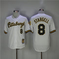 Custom Fan-Made Willie Stargell Pittsburgh Pirates #8 White Throwback Baseball Jersey