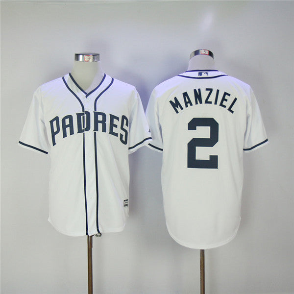 Custom Fan-Made Johnny Manziel San Diego Padres #2 White Baseball Jersey