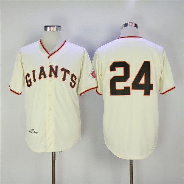 Custom Fan-Made Willie Mays San Francisco Giants #24 Throwback Baseball Jersey