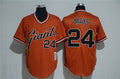 Custom Fan-Made Willie Mays San Francisco Giants #24 Orange Baseball Jersey