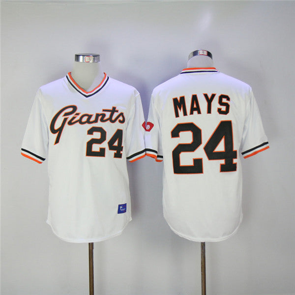 Custom Fan-Made Willie Mays San Francisco Giants #24 White Baseball Jersey