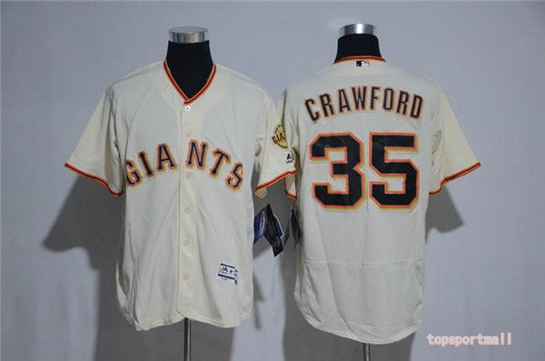 Custom Fan-Made Brandon Crawford San Francisco Giants #35 Baseball Jersey