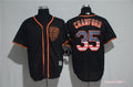 Custom Fan-Made Brandon Crawford SF USA Flag San Francisco Giants #35 Black Baseball Jersey