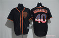 Custom Fan-Made Madison Bumgarner SF USA Flag San Francisco Giants #40 Black Baseball Jersey