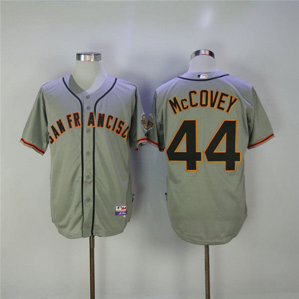 Custom Fan-Made Willie McCovey San Francisco Giants #44 Grey Baseball Jersey