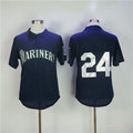 Custom Fan-Made Ken Griffey BP Seattle Mariners #24 Grey Throwback Baseball Jersey