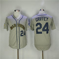 Custom Fan-Made Ken Griffey Seattle Mariners #24 Grey Throwback Baseball Jersey