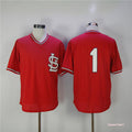 Custom Fan-Made Ozzie Smith BP St. Louis Cardinals #1 Red Throwback Baseball Jersey