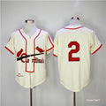 Custom Fan-Made Schoendienst Beige St. Louis Cardinals #2 Red 1946 Throwback Baseball Jersey