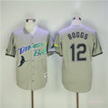 Custom Fan-Made Wade Boggs Tampa Bay Rays #12 Grey Throwback Baseball Jersey