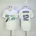Custom Fan-Made Wade Boggs Tampa Bay Rays #12 White Throwback Baseball Jersey