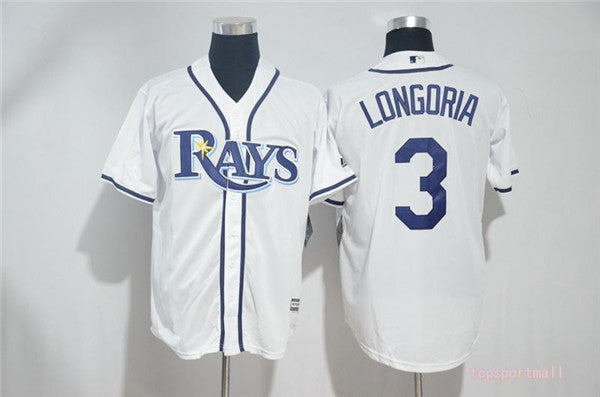 Custom Fan-Made Evan Longoria Tampa Bay Rays #3 White Baseball Jersey