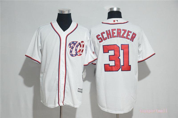 Custom Fan-Made Max Scherzer Tampa Bay Rays #31 White Baseball Jersey