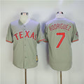Custom Fan-Made Ivan Rodriguez Texas Rangers #7 Grey Throwback Baseball Jersey