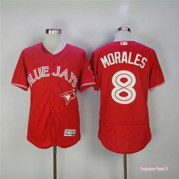 Custom Fan-Made Kendrys Morales Toronto Blue Jays #8 Red Baseball Jersey