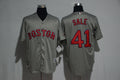 Custom Fan-Made Chris Sale Boston Red Sox #41 Grey Baseball Jersey