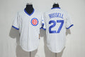 Custom Fan-Made Addison Russell Royal Cooperstown Chicago Cubs #27 White Baseball Jersey