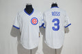Custom Fan-Made David Ross Royal Cooperstown Chicago Cubs #3 White Baseball Jersey