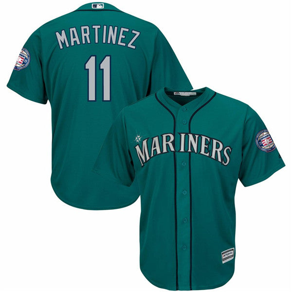 Custom Fan-Made Edgar Martinez Induction Seattle Mariners #11 Green 2019 Baseball Jersey