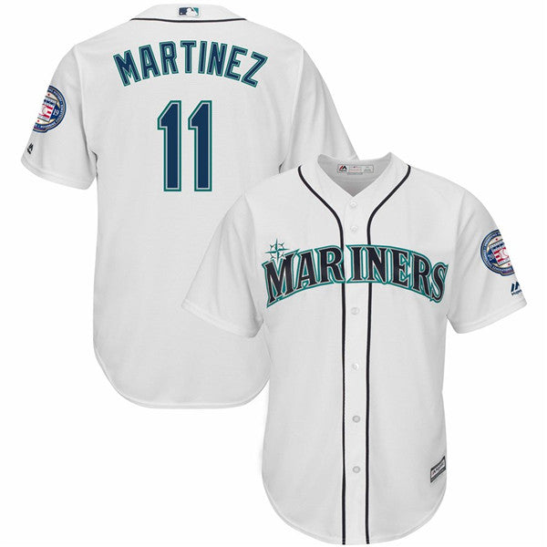 Custom Fan-Made Edgar Martinez Induction Seattle Mariners #11 White 2019 Baseball Jersey