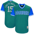 Custom Fan-Made Kyle Seager Corey's Brother Seattle Mariners #15 2017 Baseball Jersey