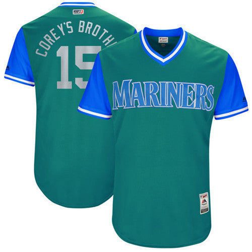Custom Fan-Made Kyle Seager Corey's Brother Seattle Mariners #15 2017 Baseball Jersey