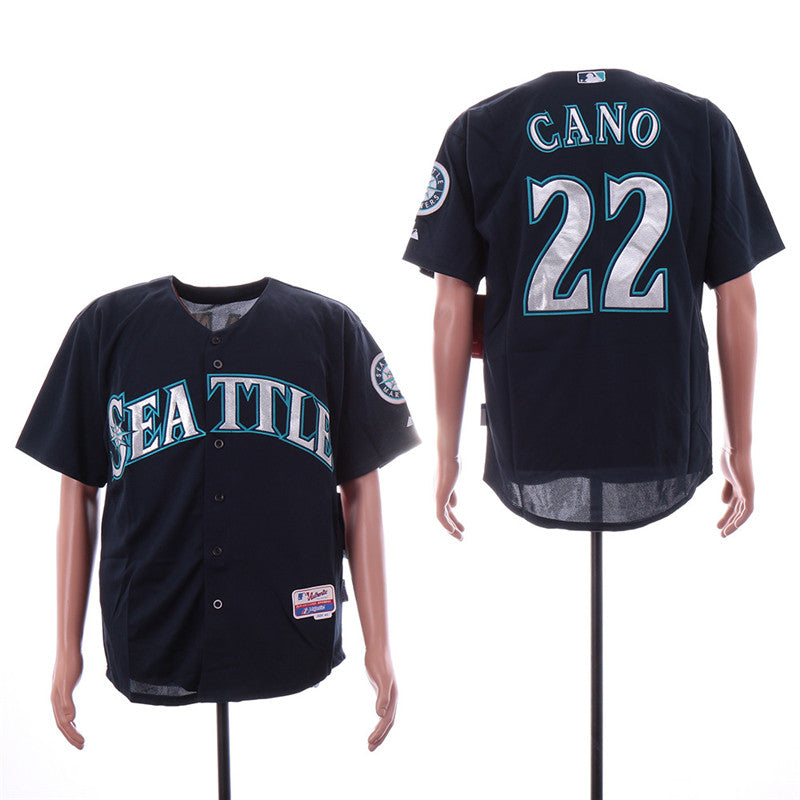 Custom Fan-Made Robinson Cano Seattle Mariners #22 Navy Baseball Jersey