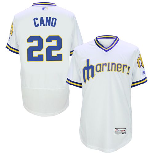 Custom Fan-Made Robinson Cano Cooperstown Seattle Mariners #22 White Baseball Jersey