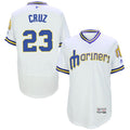 Custom Fan-Made Nelson Cruz Cooperstown Seattle Mariners #23 White Baseball Jersey