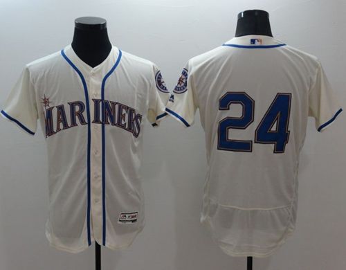Custom Fan-Made Ken Griffey Seattle Mariners #24 Baseball Jersey