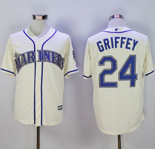 Custom Fan-Made Ken Griffey Base2016 Seattle Mariners #24 Baseball Jersey